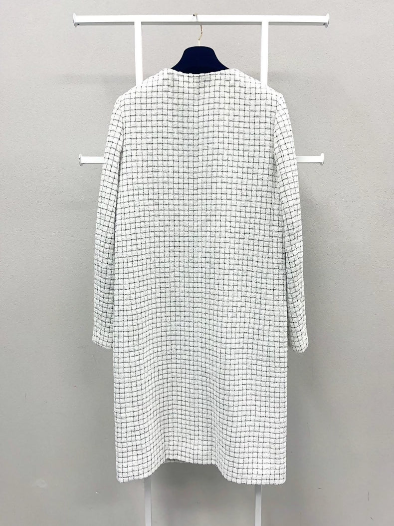 Chanel 16S White Plaid Coat - Image 2