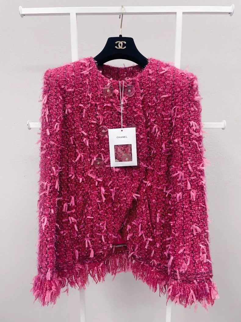 Chanel 2017 red tweed jacket