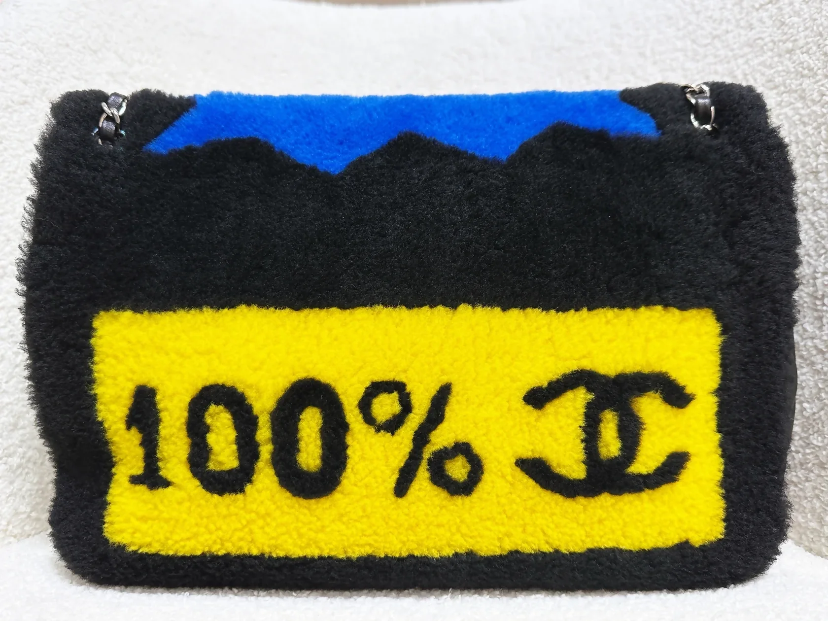 Chanel 2018 Jumbo Classic Flap “Pop Art No.5” Bag, Shearling and Lambskin with Silver Hardware - Image 2