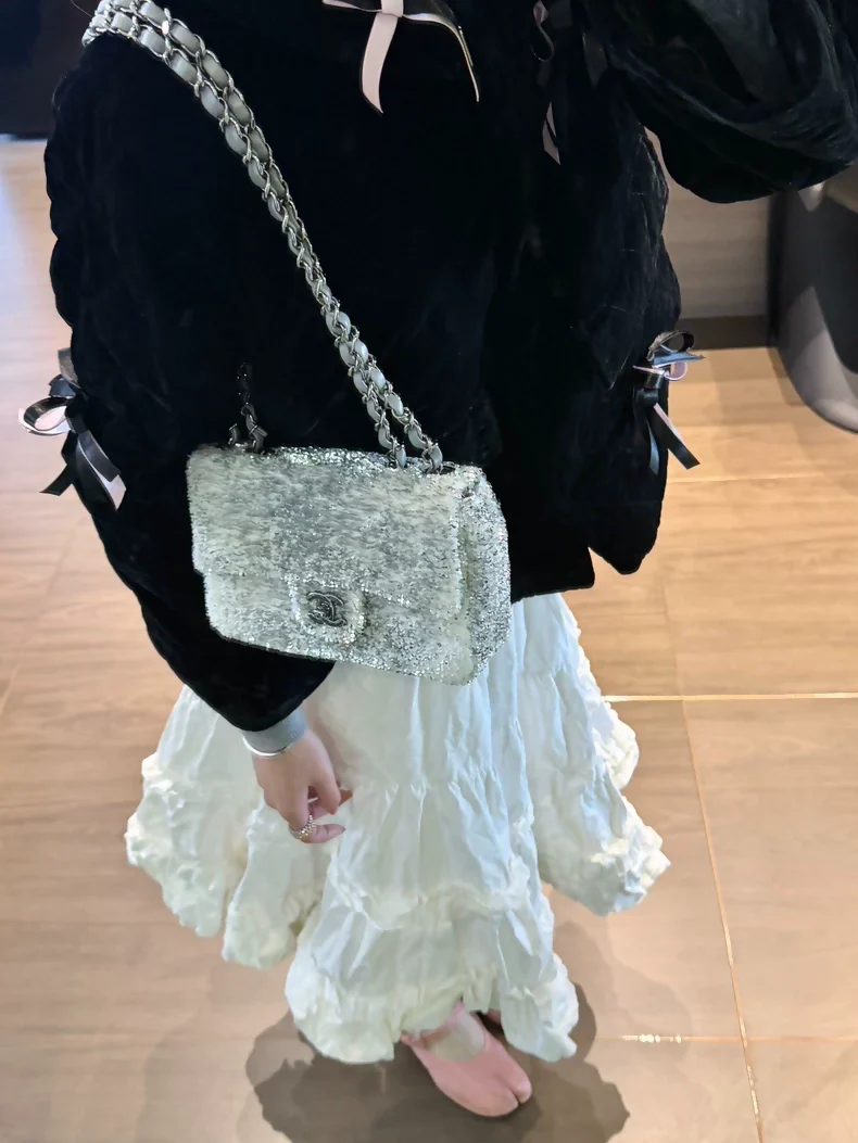 Chanel 2019 White Silver Sequins Mini - Image 2