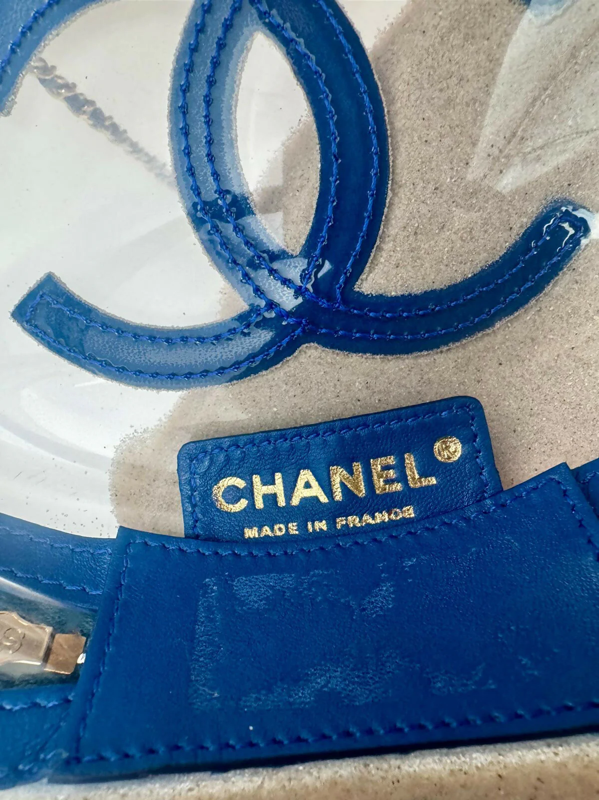 Chanel 2019 Spring/Summer Limited Edition Blue PVC Sand Dome Bag - Image 7