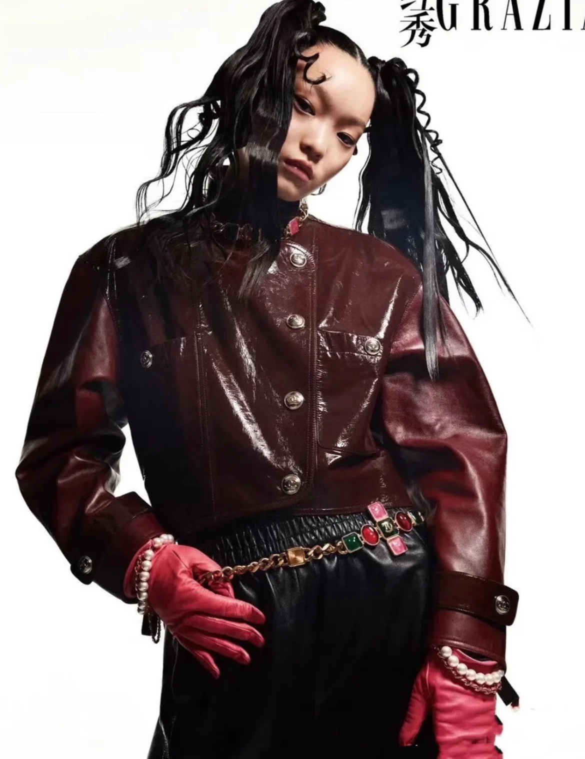 Chanel 2020 burgundy leather jacket size 40 - Image 6
