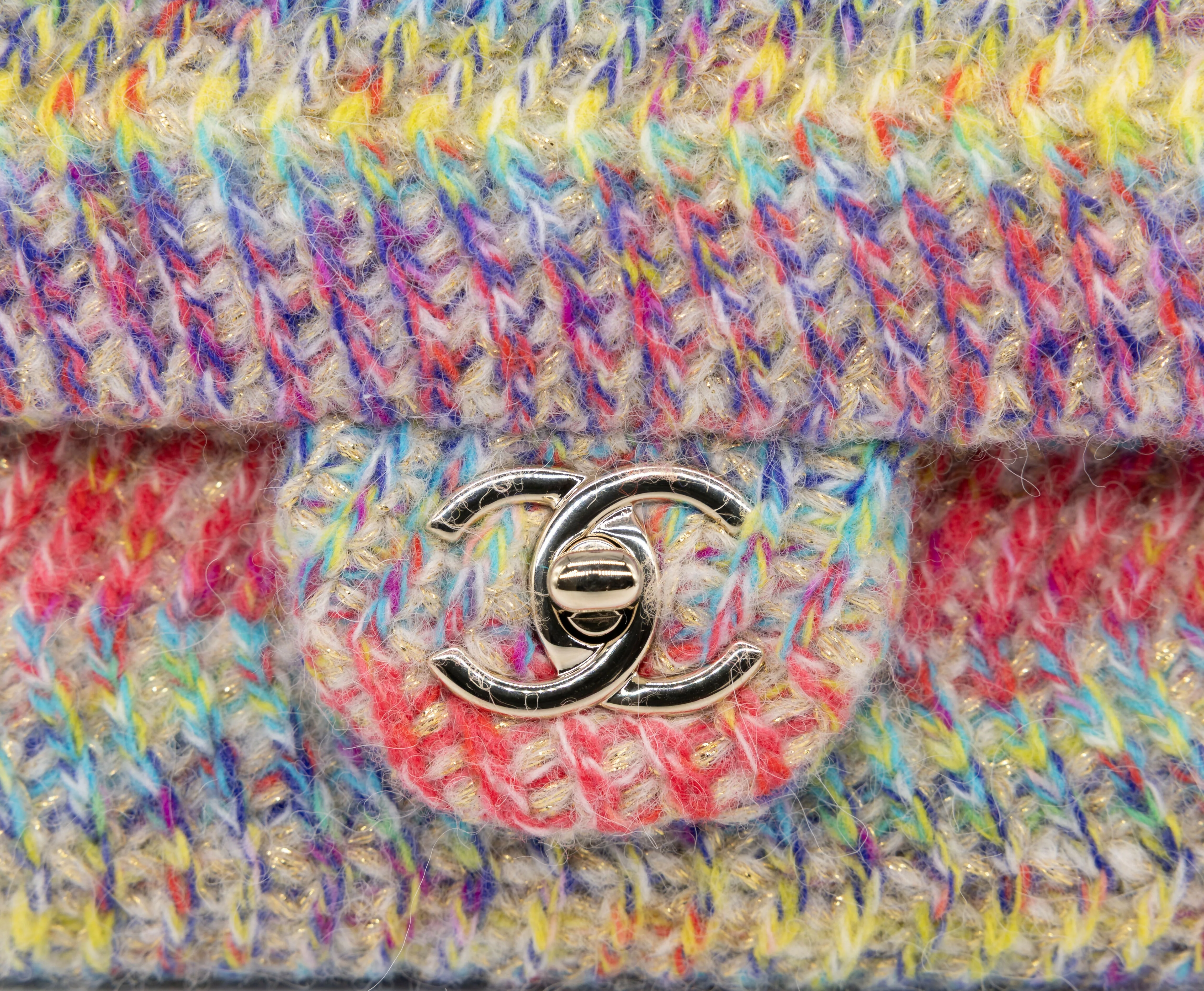 Chanel 2020 CC Multicolor Mini Knit Flap Bag - Image 3