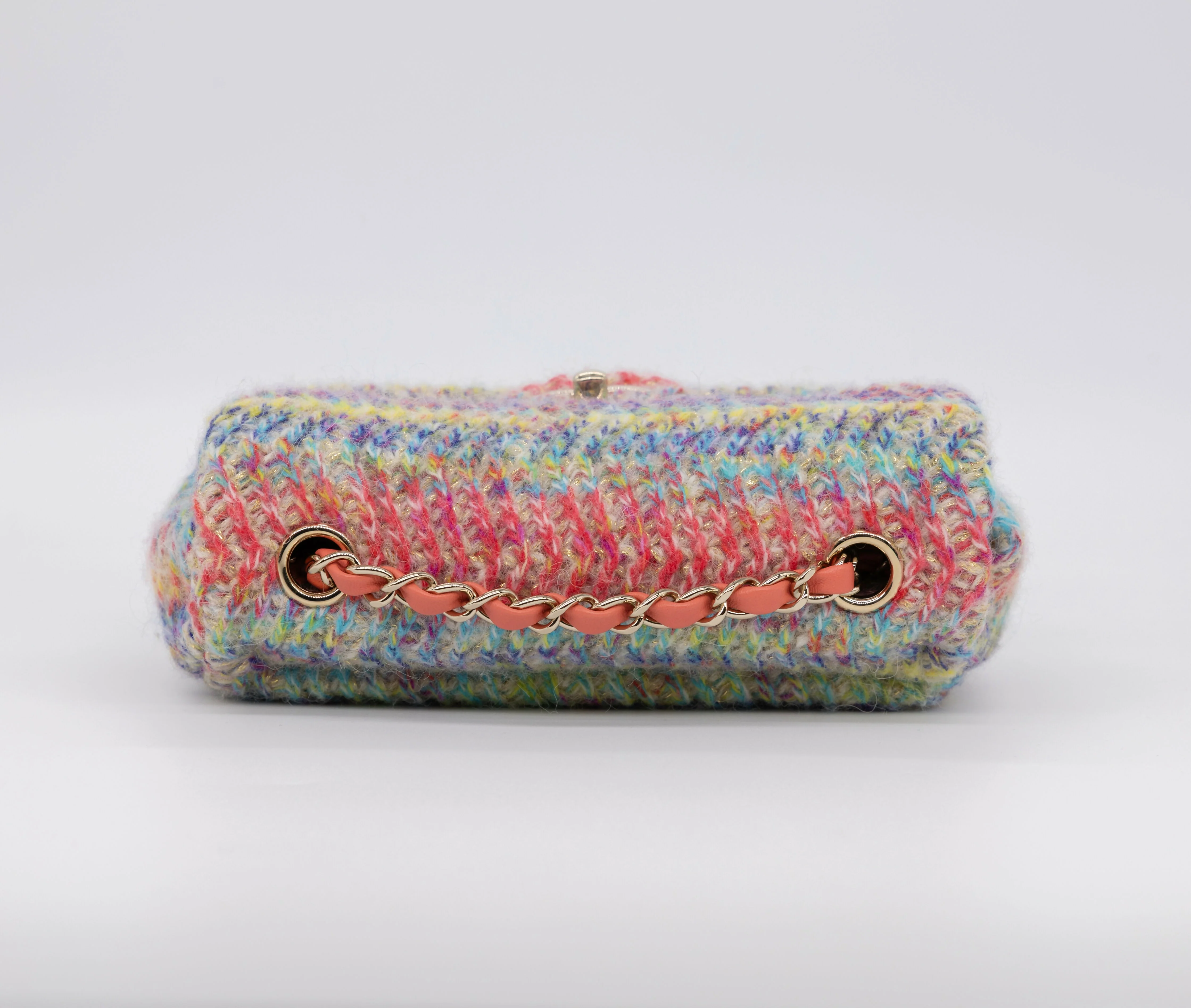 Chanel 2020 CC Multicolor Mini Knit Flap Bag - Image 4