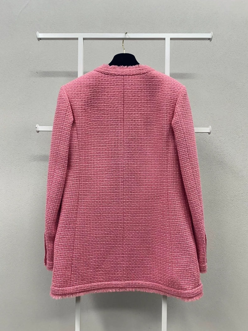 Chanel 2020 pink tweed jacket - Image 2