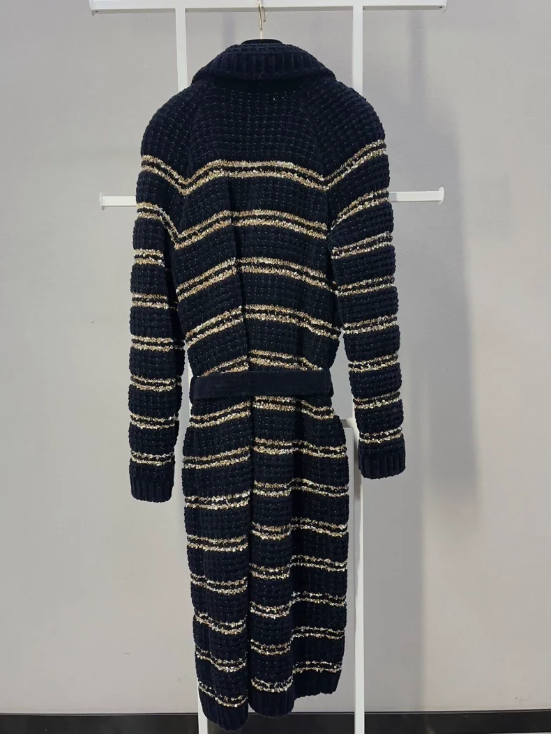 Chanel 2020 Black and Gold Long Coat - Image 2