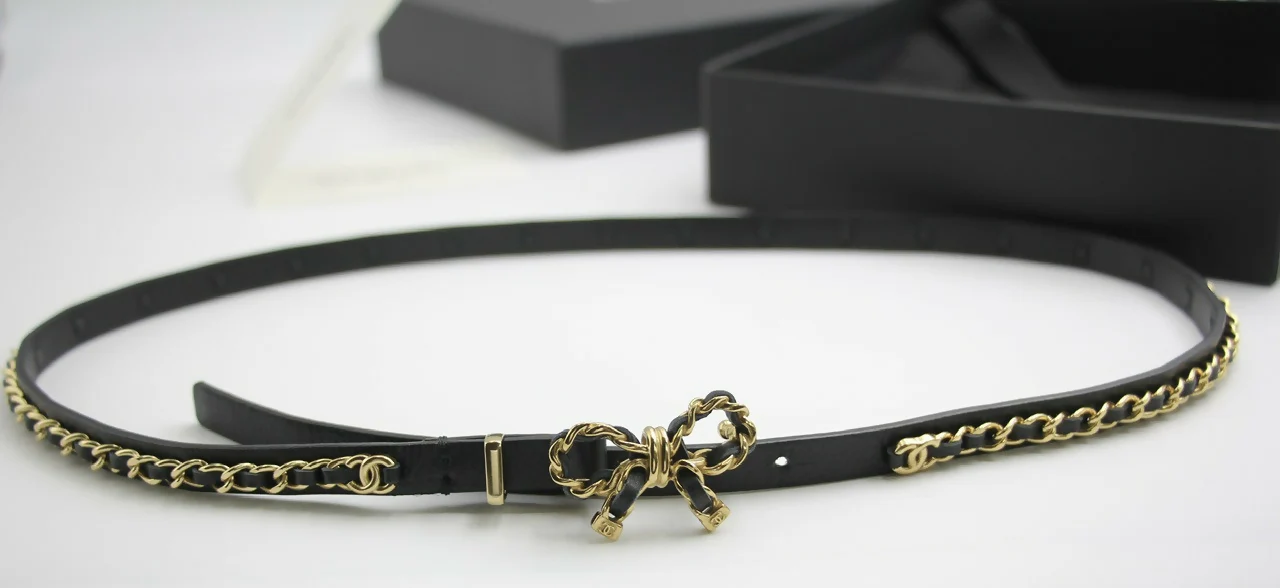 Chanel 2022 Genuine Leather Bow Belt - Image 2