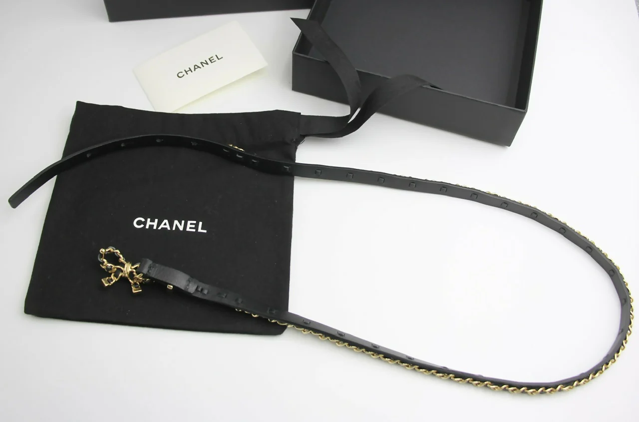 Chanel 2022 Genuine Leather Bow Belt - Image 6