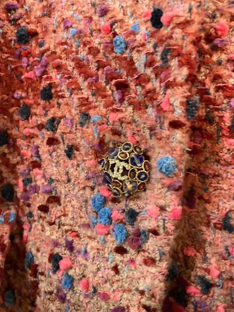 Chanel 22P Pink tweed Long Coat - Image 3