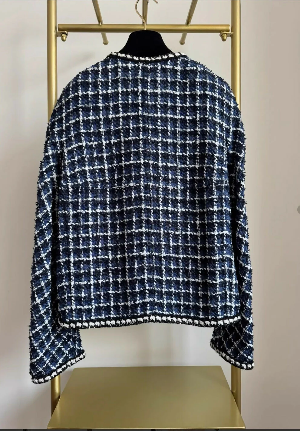 Chanel 23b Blue and White tweed Jacket - Image 2