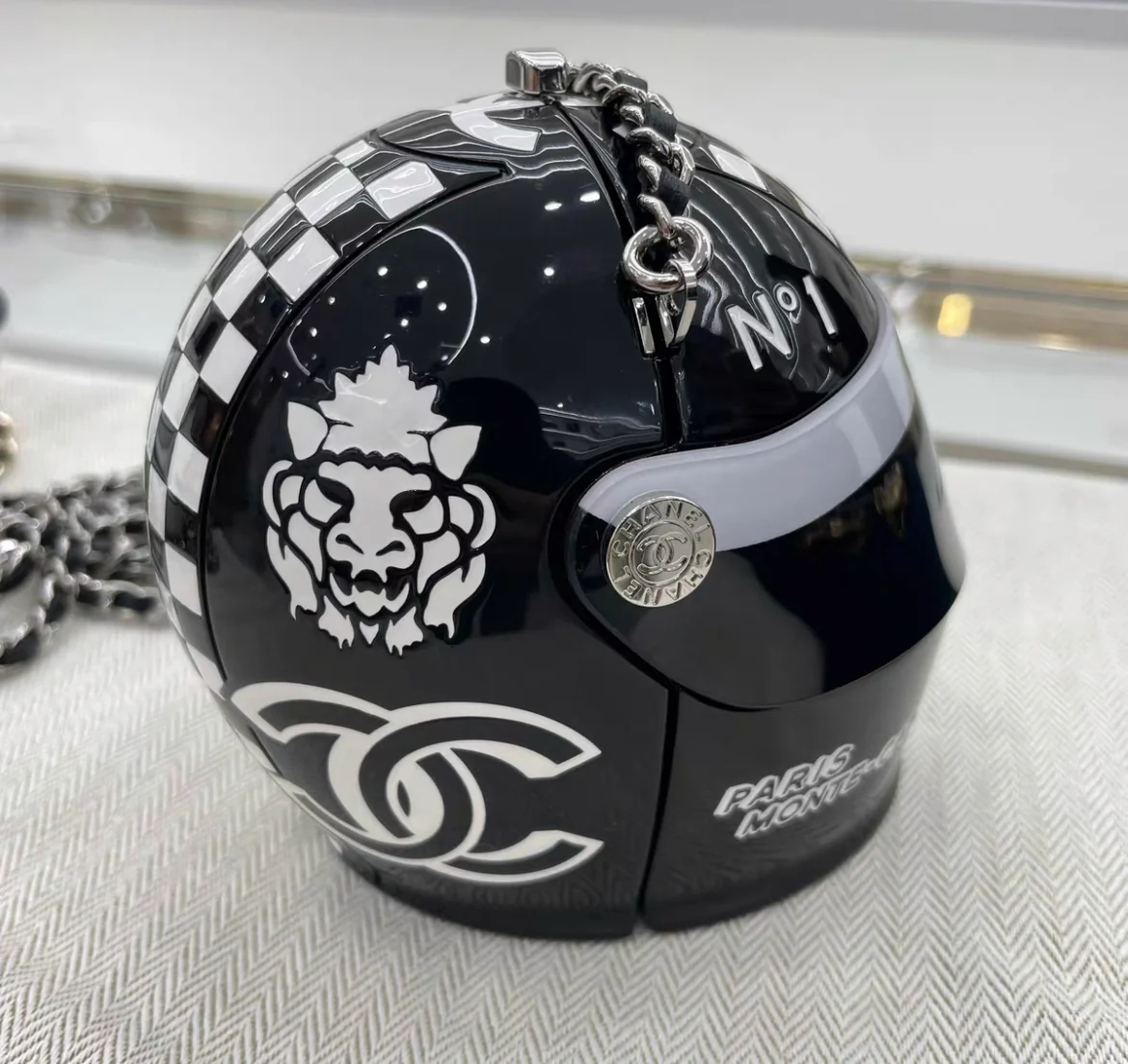 Chanel 2023 Monte Carlo Helmet Minaudiere Black