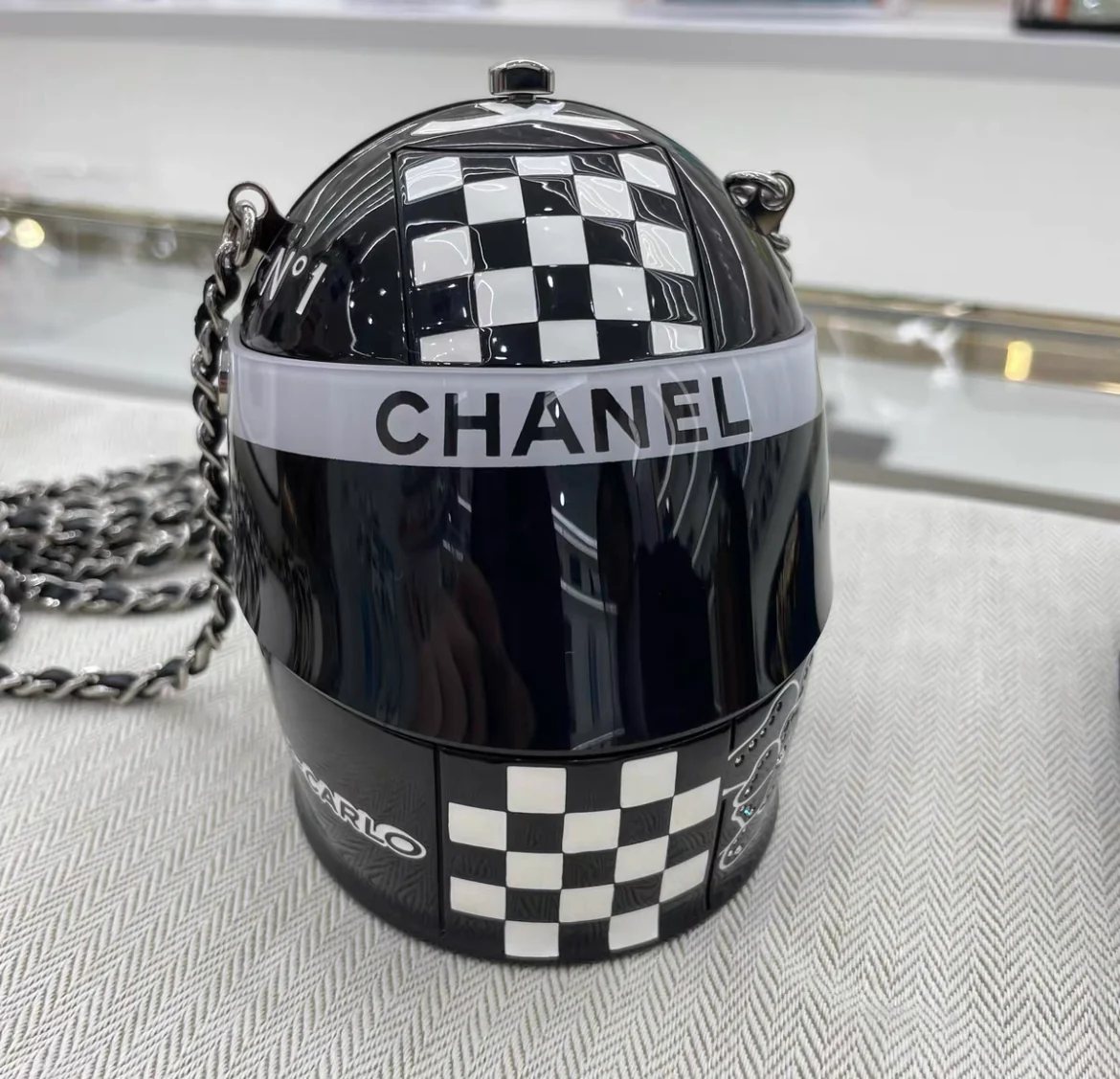 Chanel 2023 Monte Carlo Helmet Minaudiere Black - Image 2