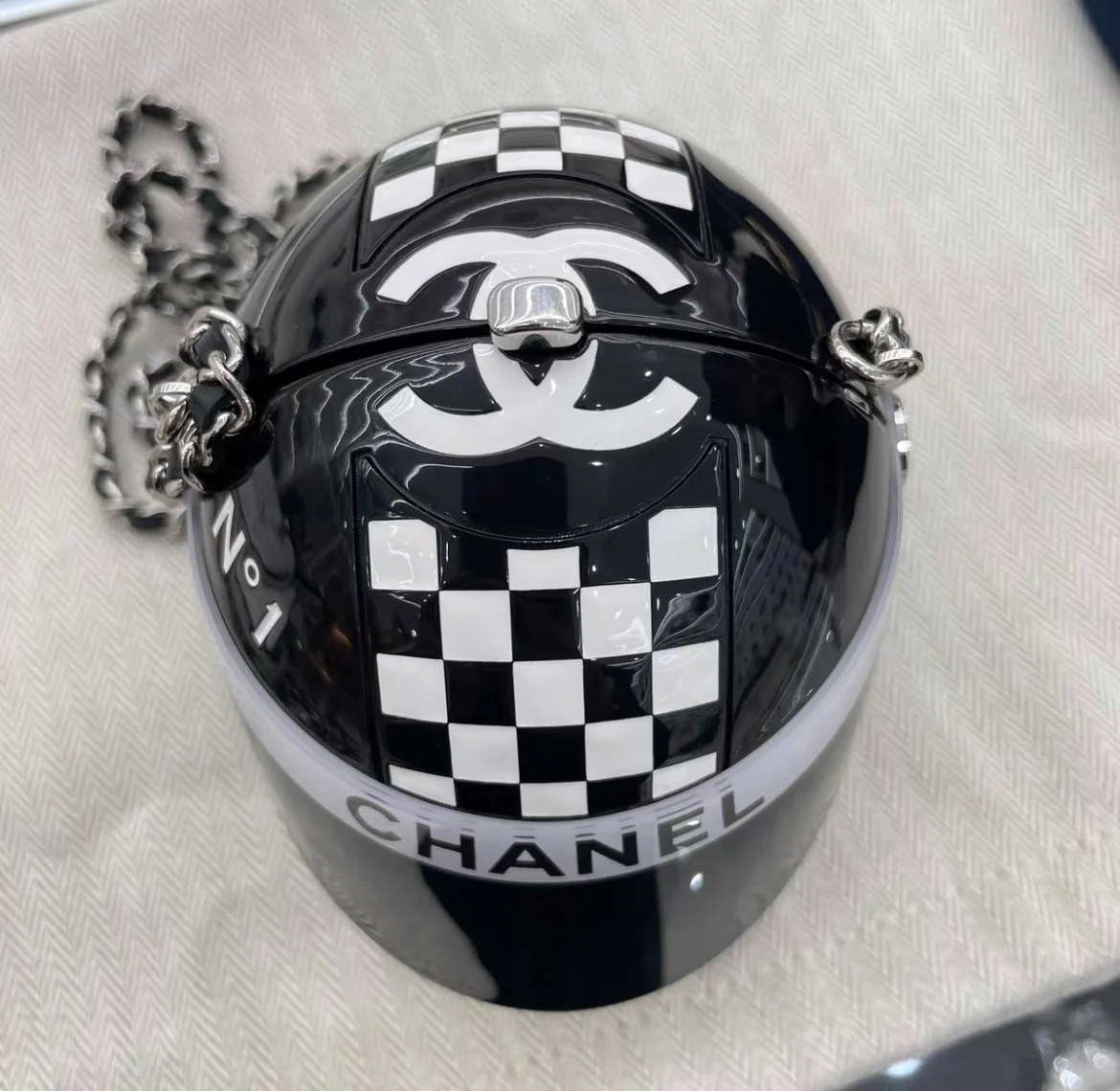 Chanel 2023 Monte Carlo Helmet Minaudiere Black - Image 3