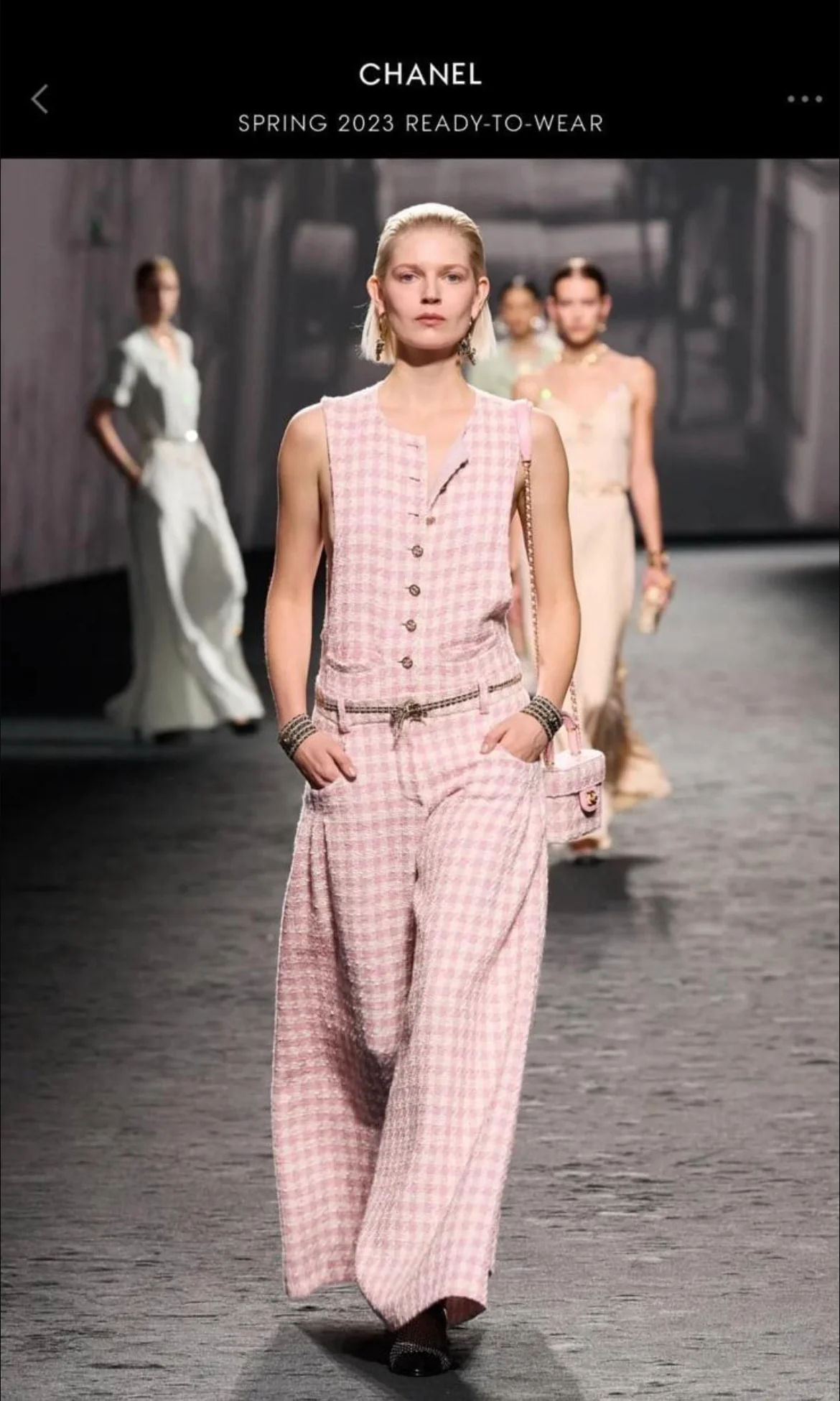 Chanel 2023 SS pink check jumpsuit fr38 with tag - Image 3