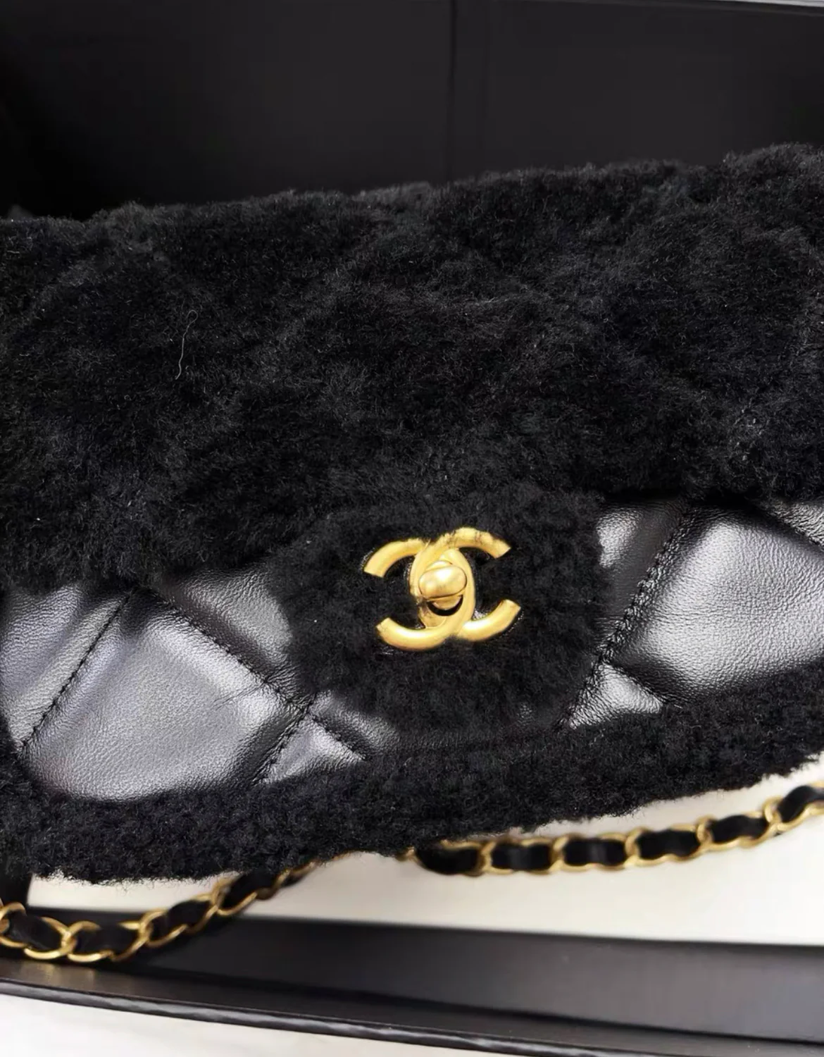 Chanel 2024 Black Sheepskin Teddy Bag Mini - Image 2