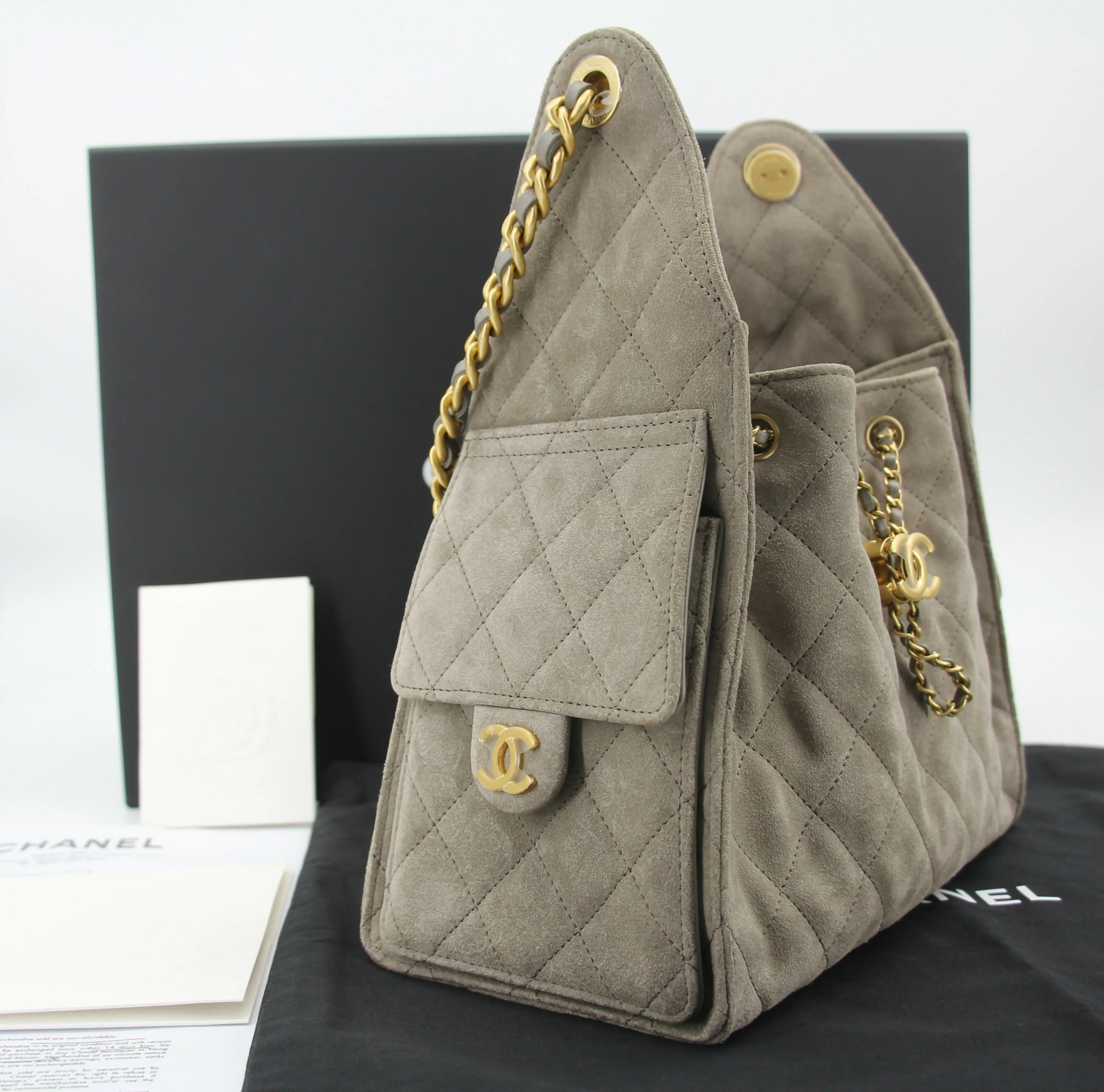 Chanel 2024 Suede & Metal Brown Hobo Bag - Image 2