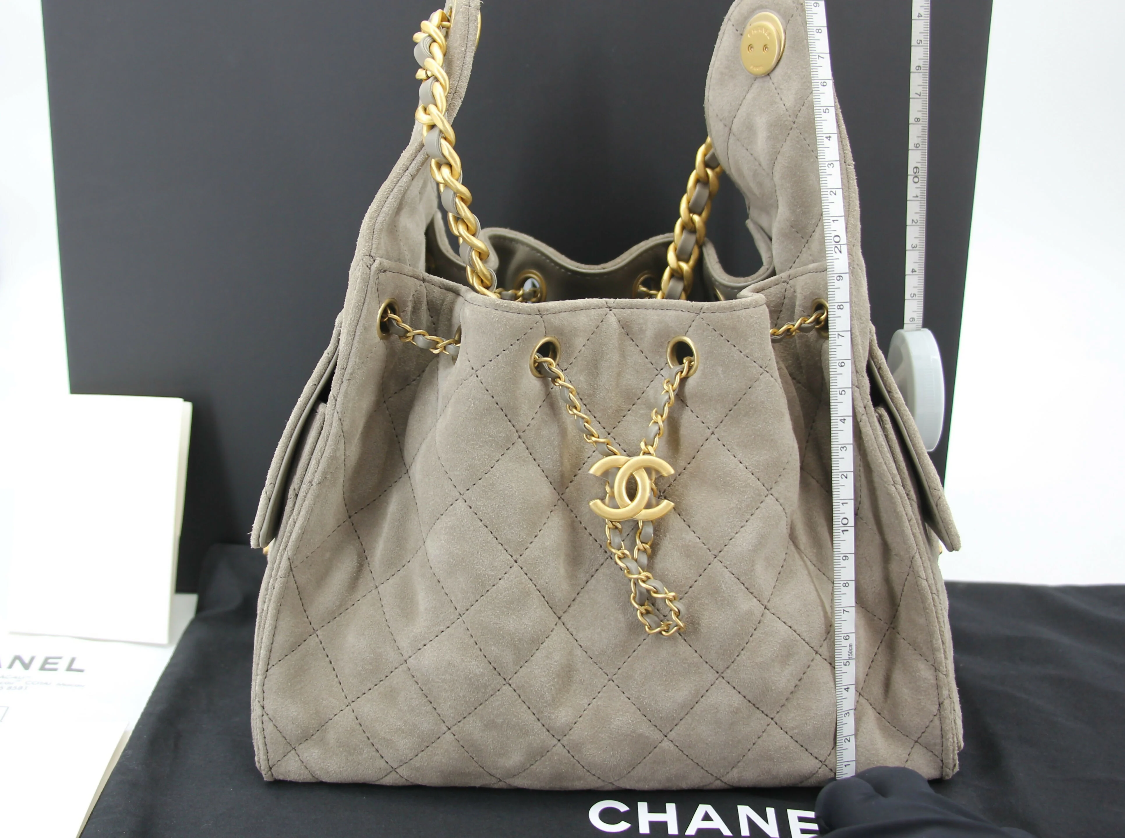 Chanel 2024 Suede & Metal Brown Hobo Bag - Image 8