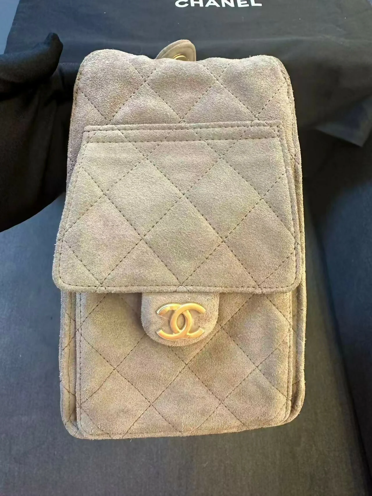 Chanel 2025 Suede & Metal Brown Hobo Bag - Image 3