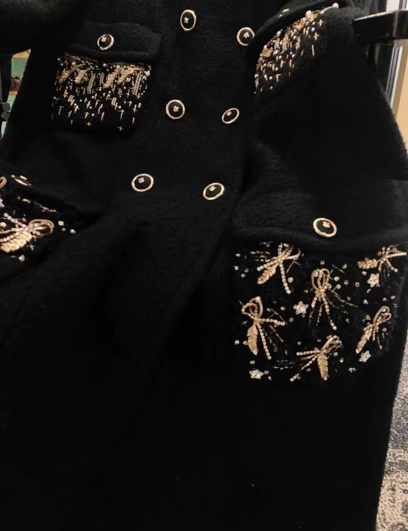 Chanel 20A black coat with gold embroidery details 38FR - Image 6