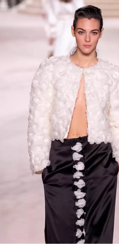 Chanel 20A Black Satin Camellia Skirt - Image 2