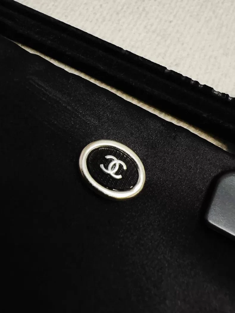 Chanel 20A Black Satin Camellia Skirt - Image 6