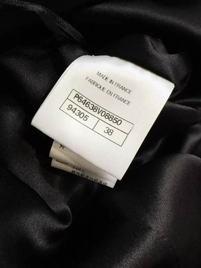 Chanel 20A Black Satin Camellia Skirt - Image 8