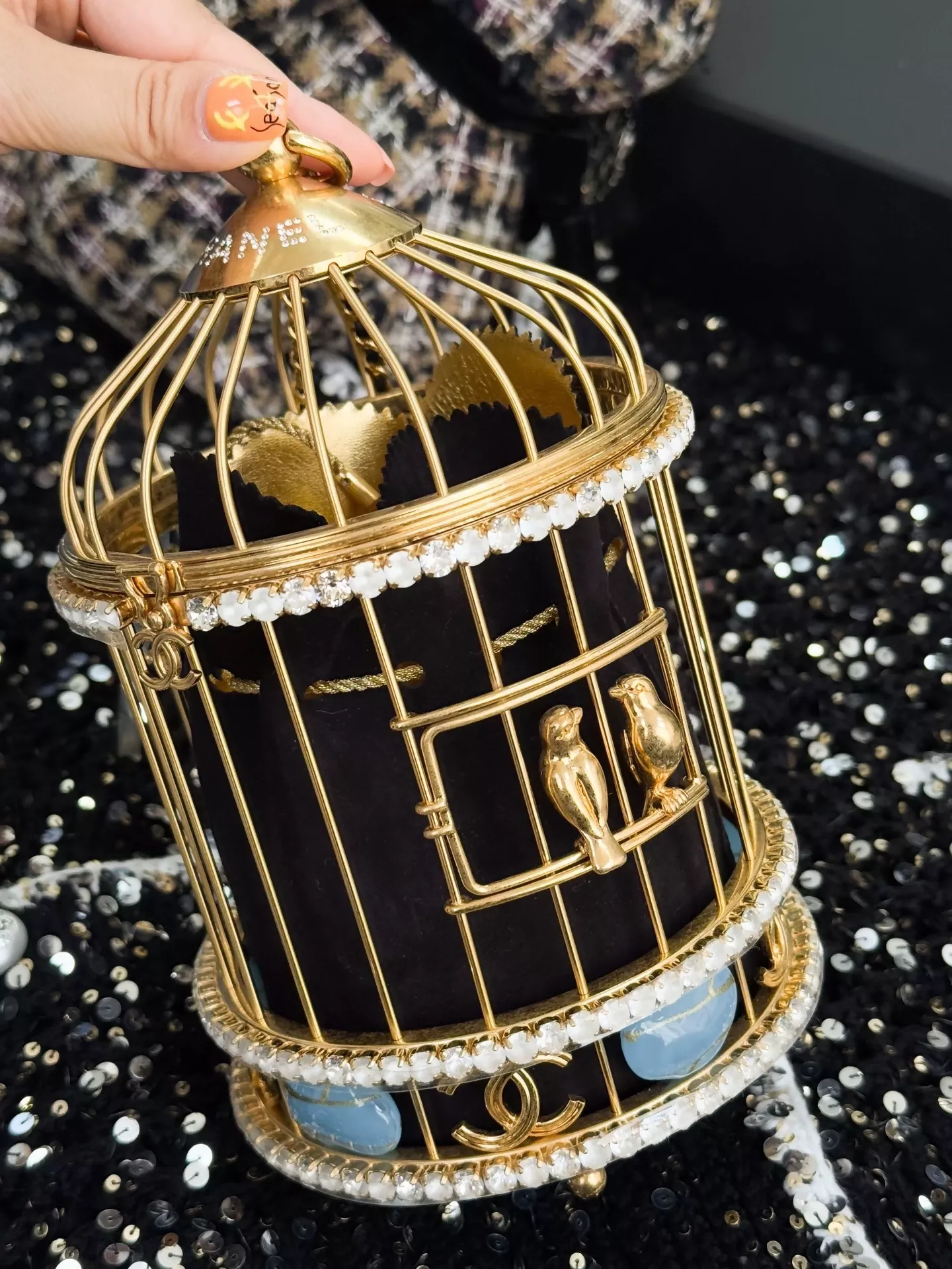 Chanel 20A Métiers d'Art gold rhinestone birdcage bag - Image 2