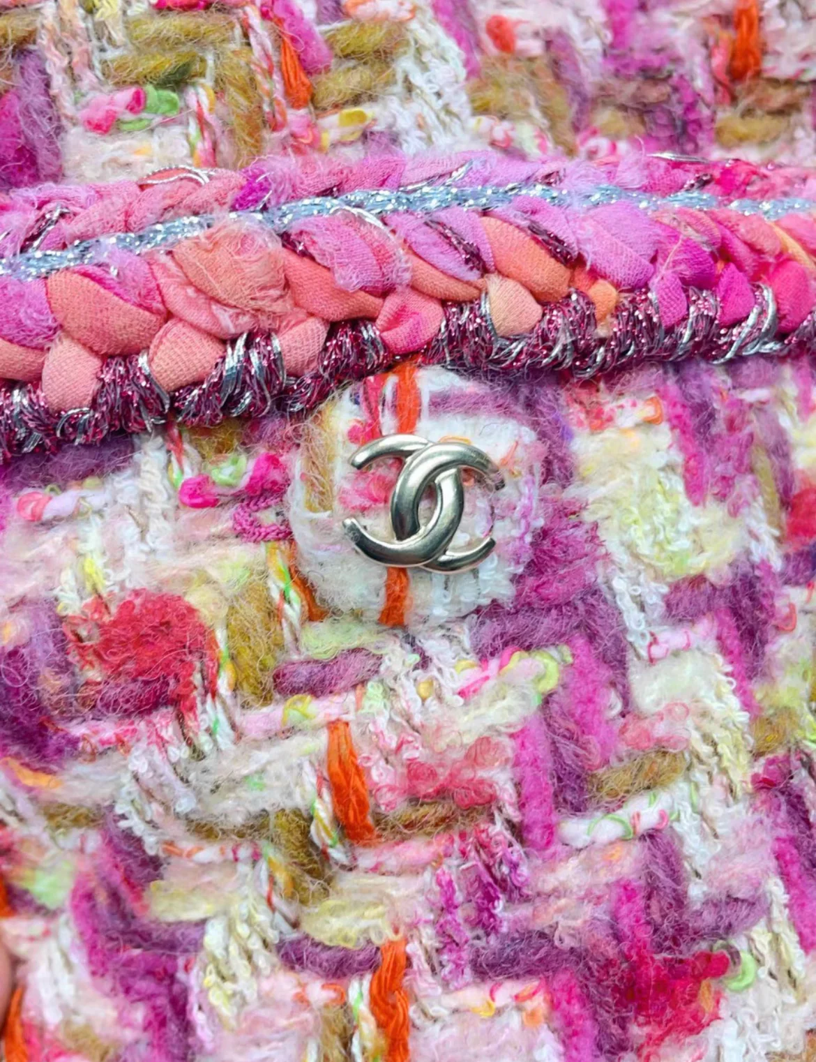 Chanel 20A Pink Tweed Skirt size 36 - Image 6