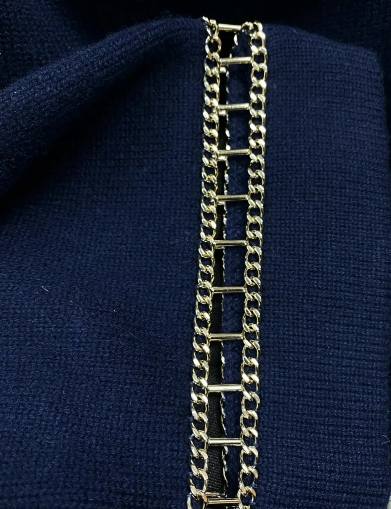 Chanel 20C dark blue knitted dress - Image 5