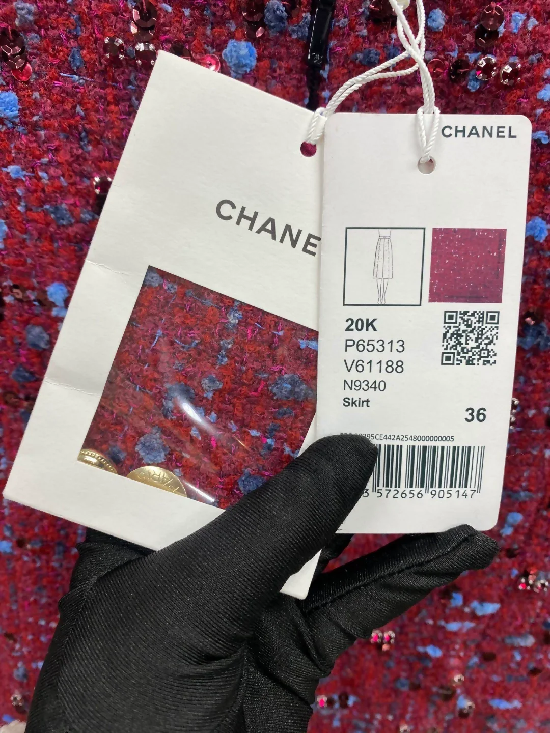 Chanel 20K Red tweed skirt - Image 3