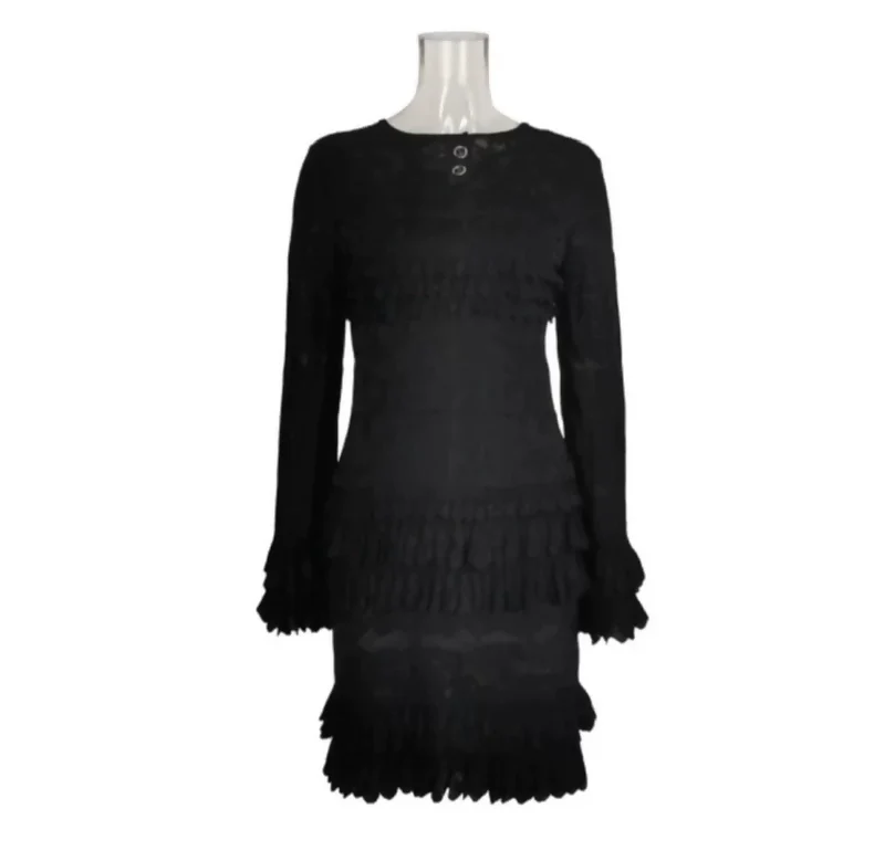 Chanel 20P black lace dress - Image 5