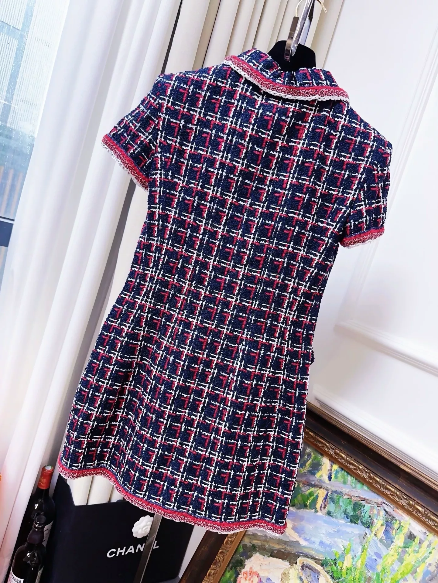 Chanel 20s Red and Blue Dress - Image 2