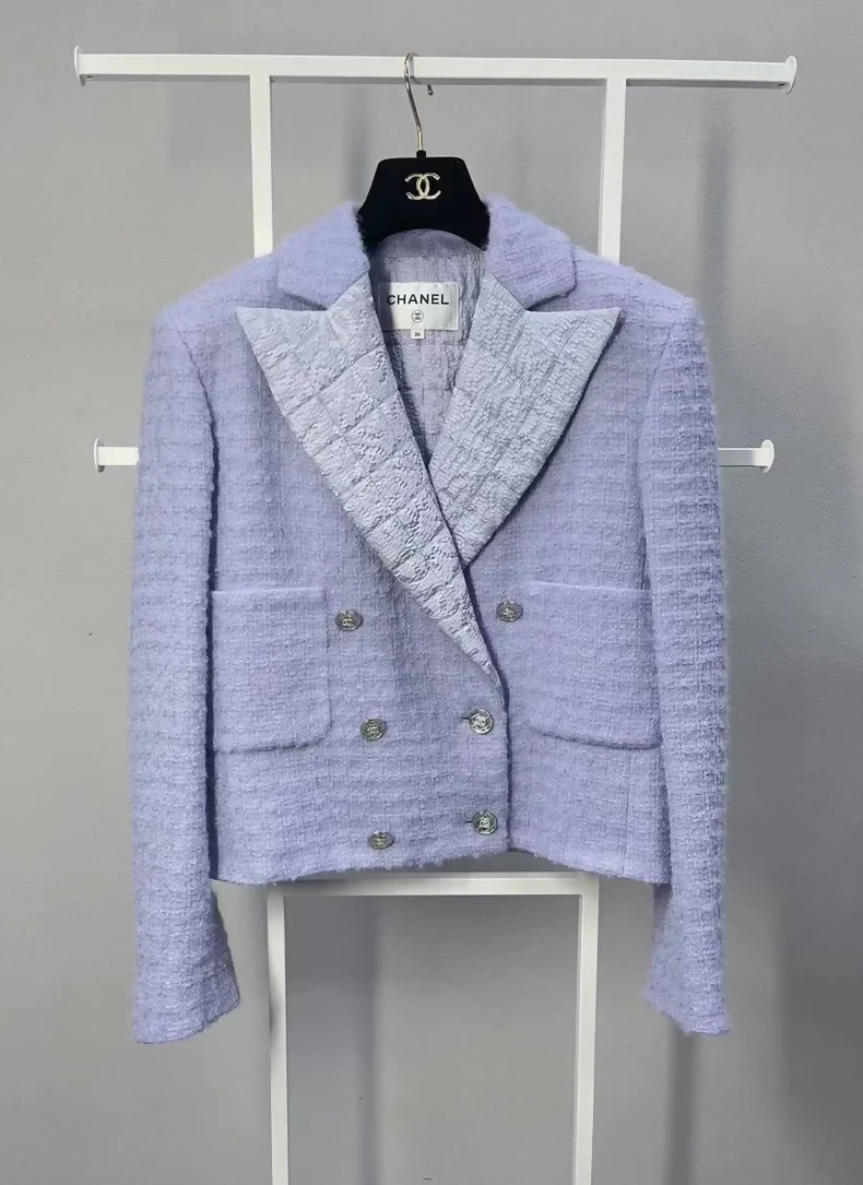 Chanel 21 purple tweed jacket