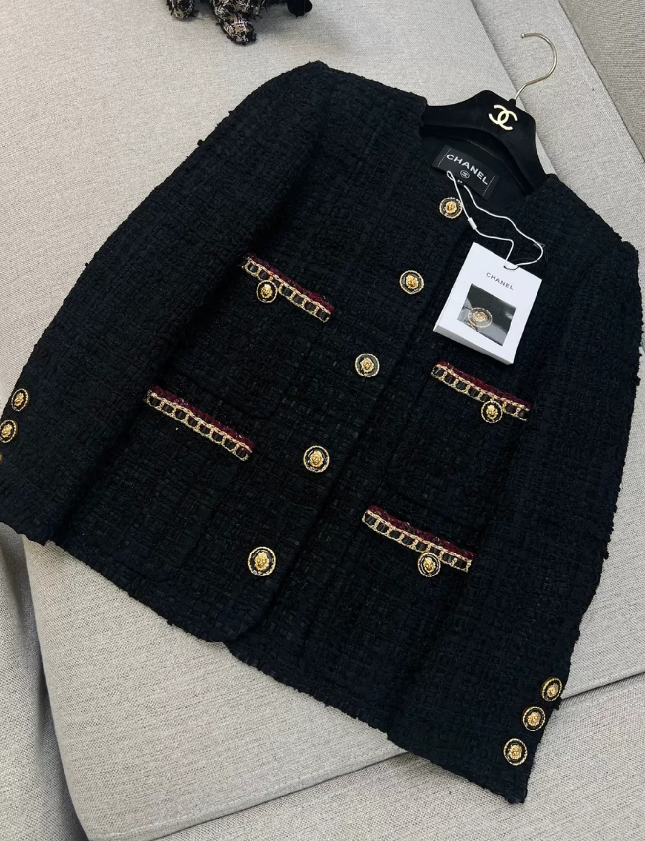 Chanel 21 Black Tweed Jacket