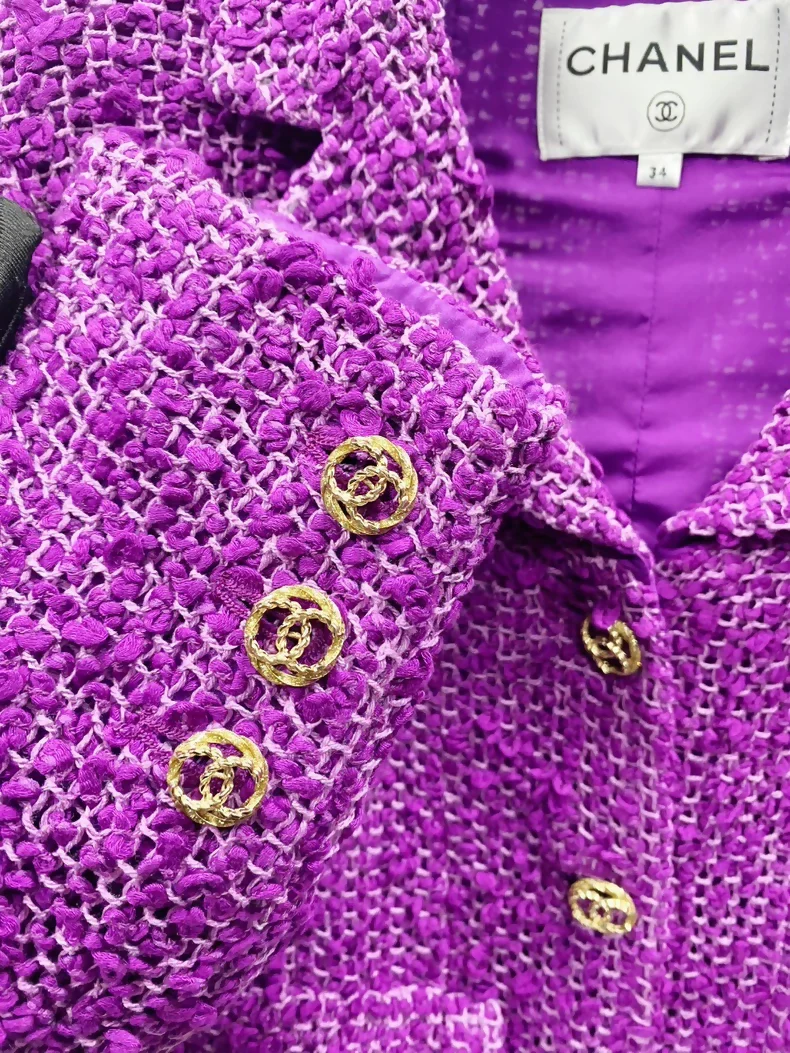 Chanel 21C purple tweed jacket - Image 3