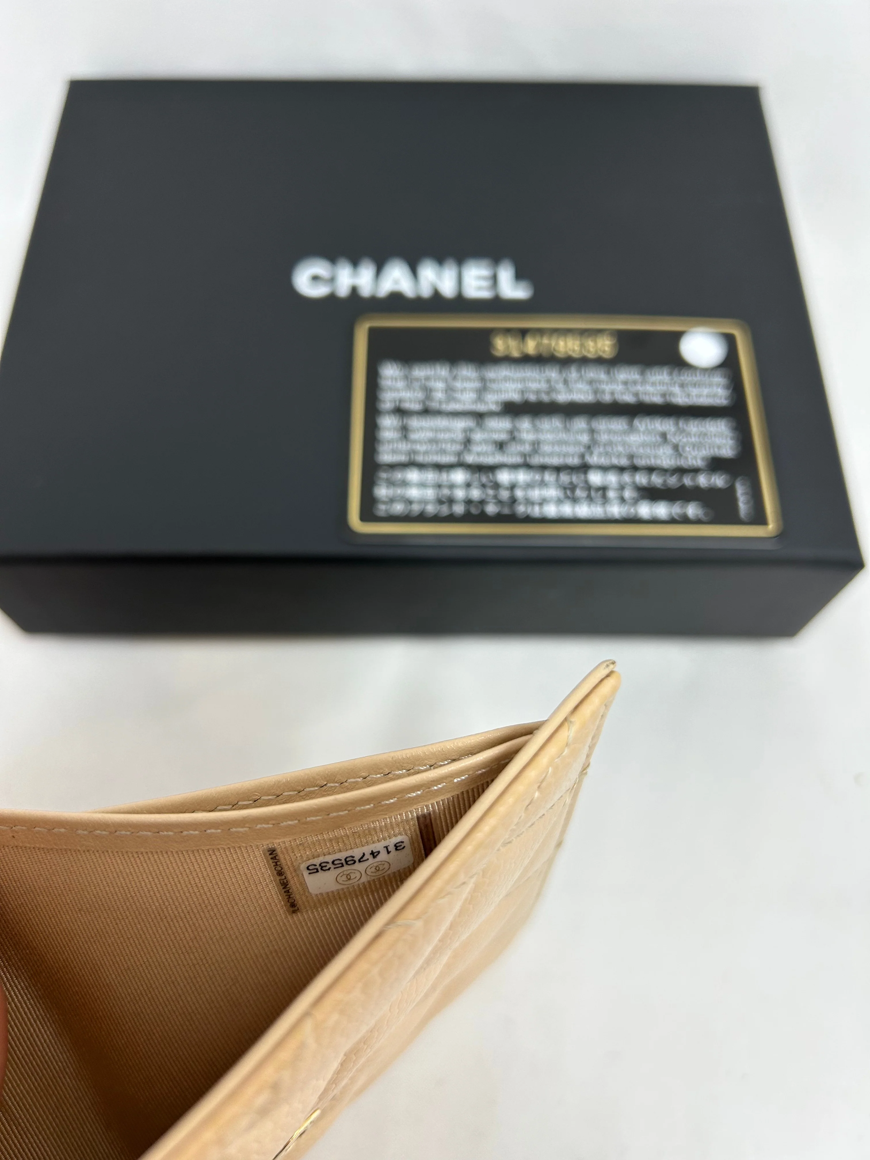 Chanel 21-Year-Old Milk Tea Gold Buckle Caviar Cowhide Classic Three-Fold Short Clip - Image 8