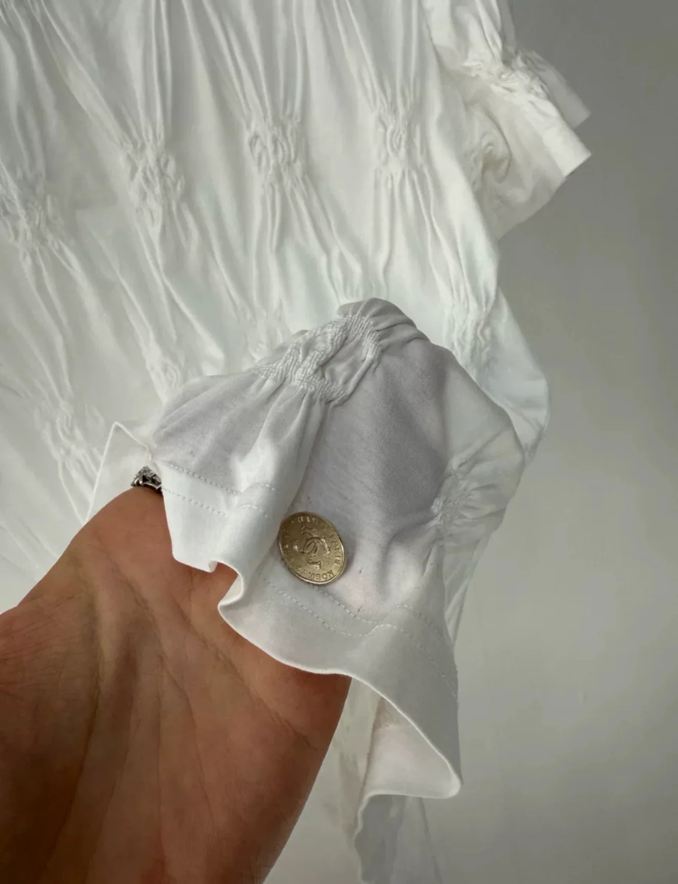 Chanel 21A Pleated White Top - Image 3