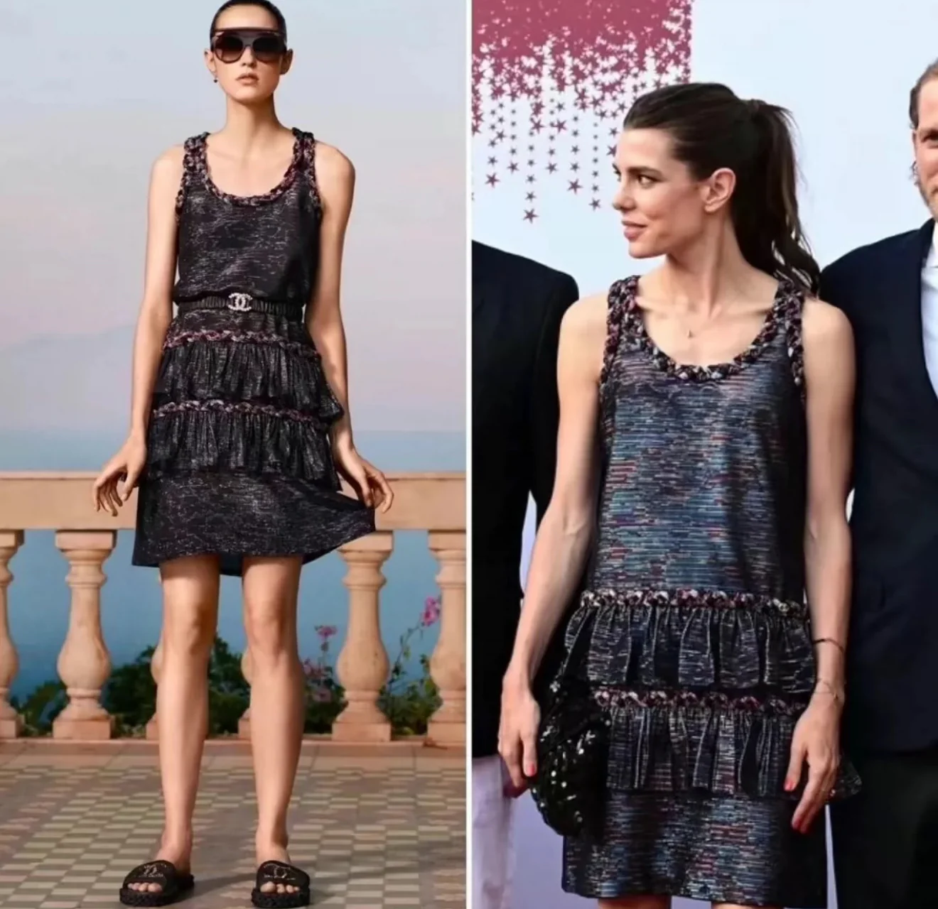 Chanel 21C Black & Multicolour Lame Muslin Dress - Image 3