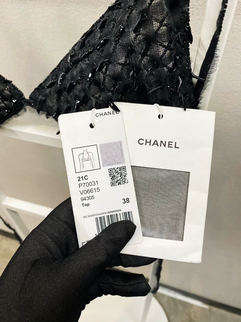 Chanel 21c black pearl silk top - Image 3