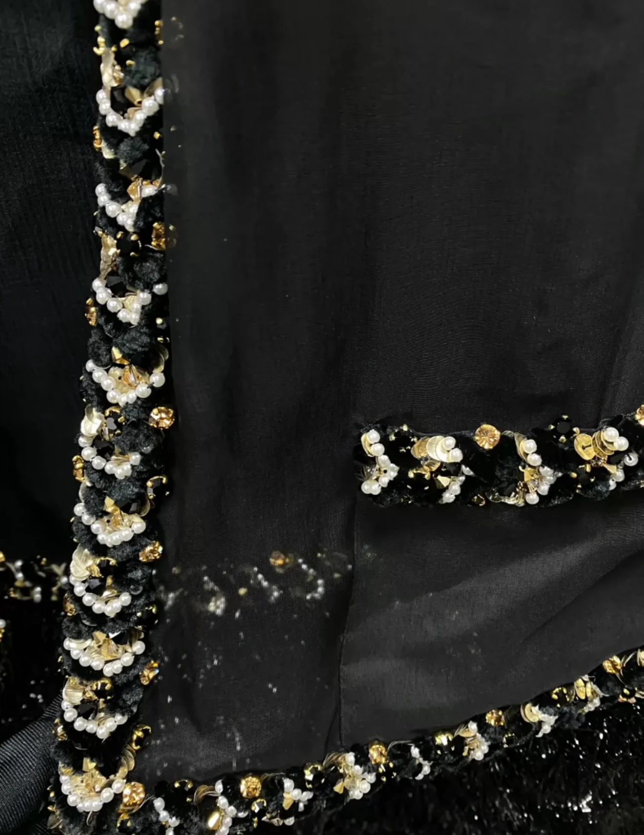 Chanel 21K black and silk organza Jacket and Dress - Image 3