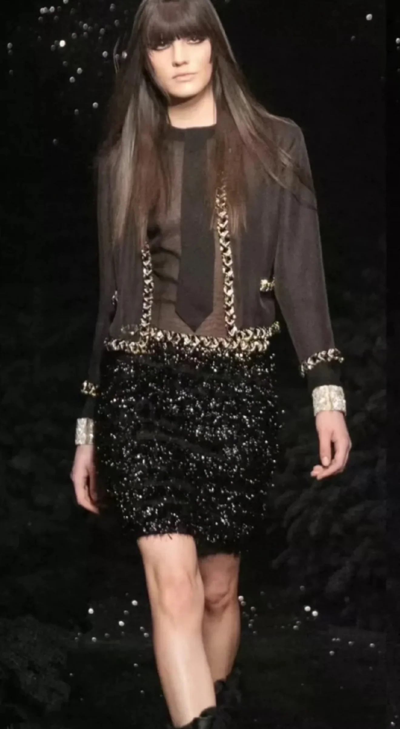 Chanel 21K black and silk organza Jacket and Dress - Image 4