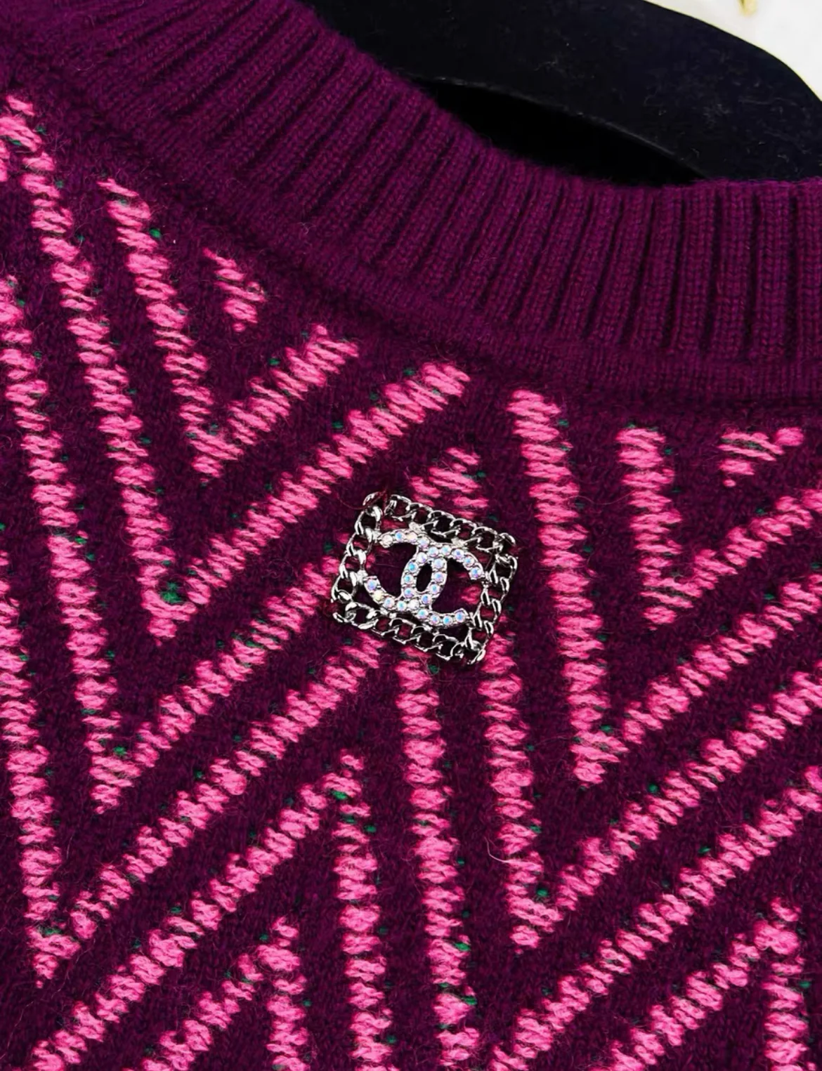 Chanel 21K Burgundy, Pink & Green Dress size 36 - Image 6