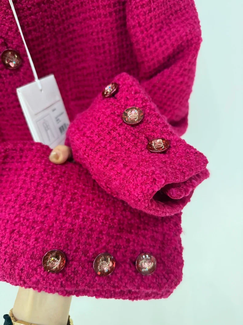 Chanel 21K Double C Glitter Tweed Jacket in Fuchsia - Image 3