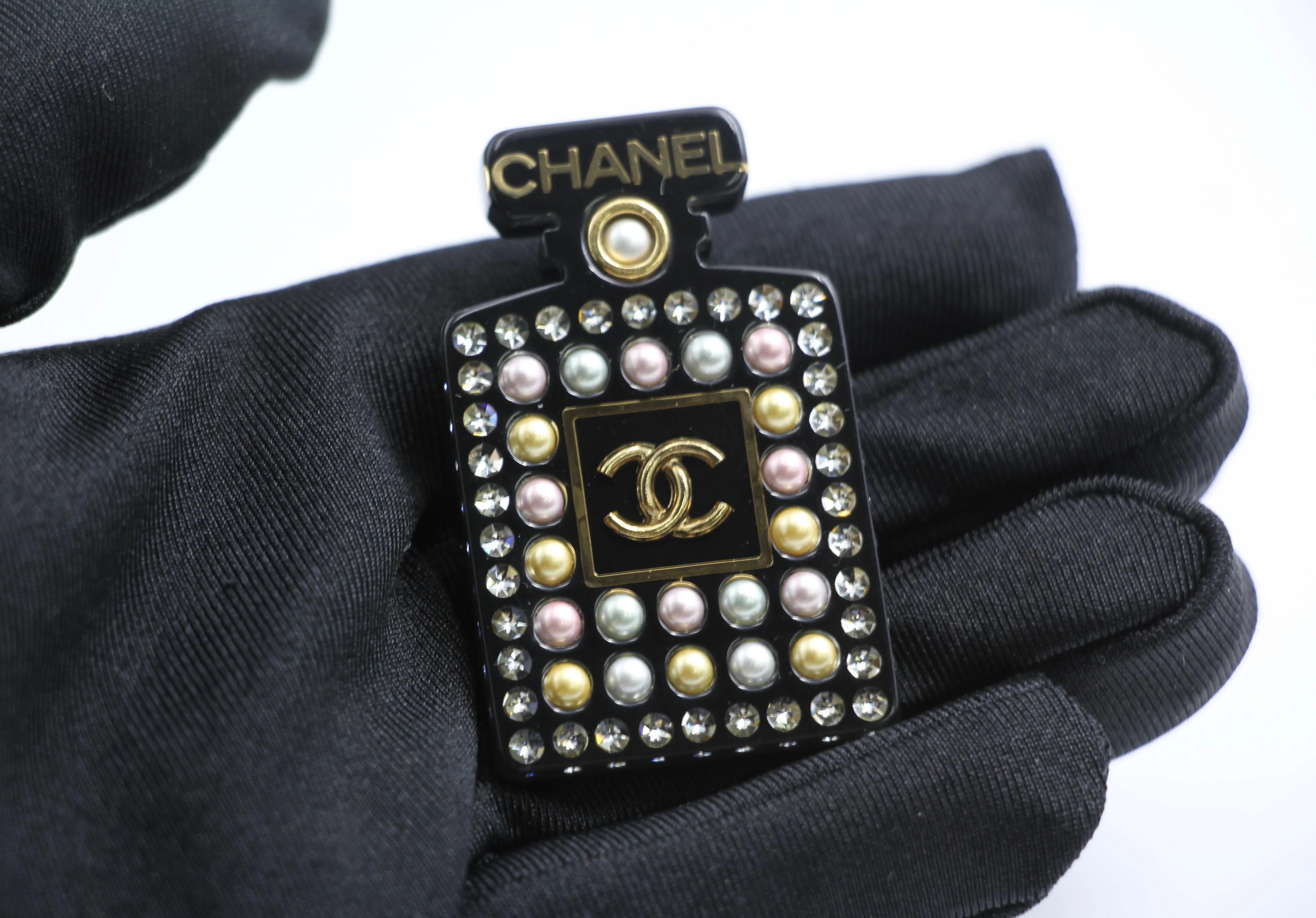 Chanel 21P Acrylic Perfume Bottle Brooch
