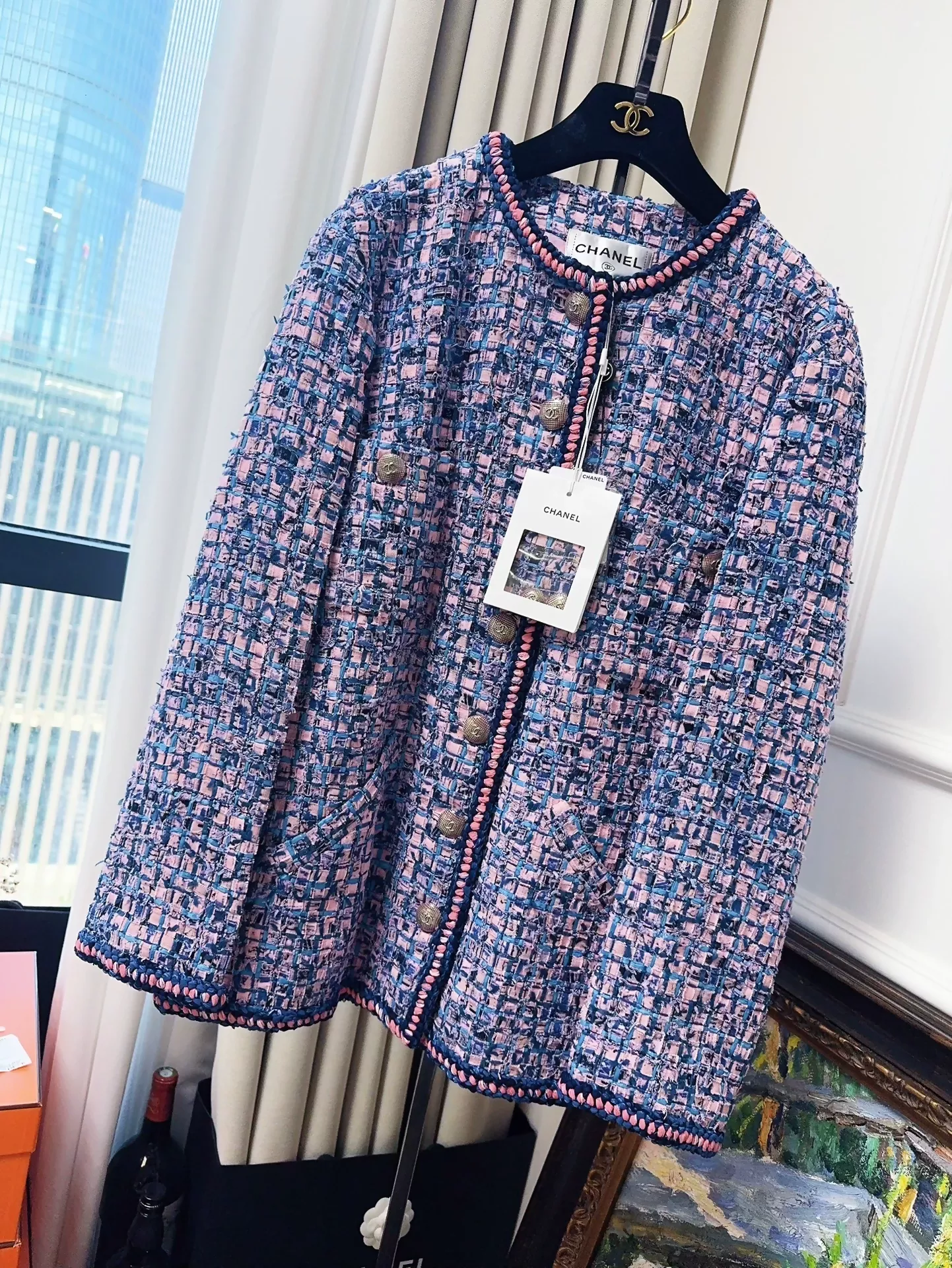 Chanel 21P blue tweed jacket