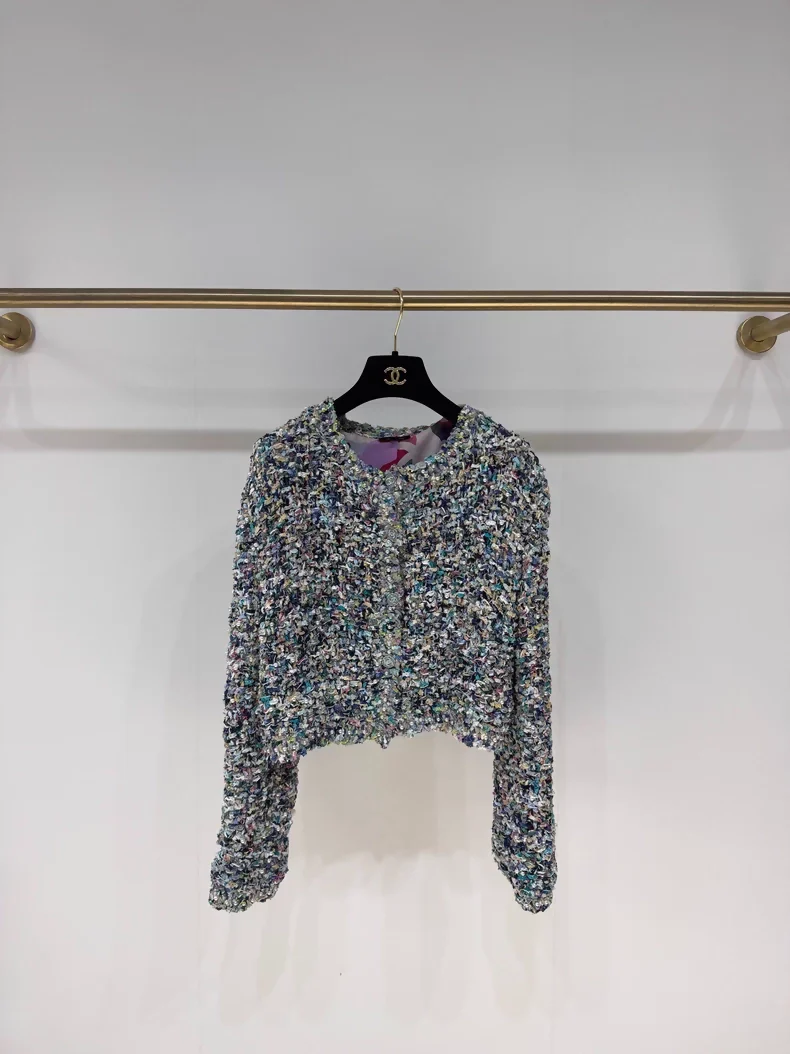 Chanel 21P Pearl and Gemstone Embellished tweed Jacket