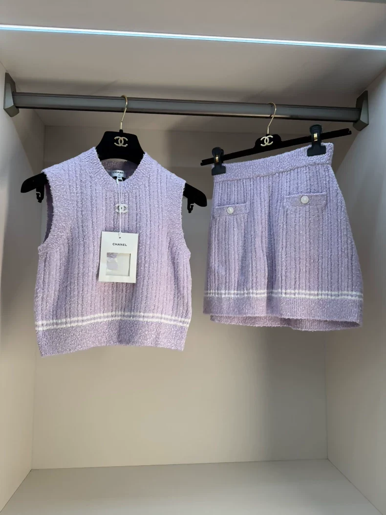 Chanel 21p Purple knit Set