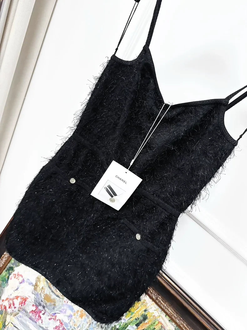 Chanel 21s black fringed feather dress - Image 3