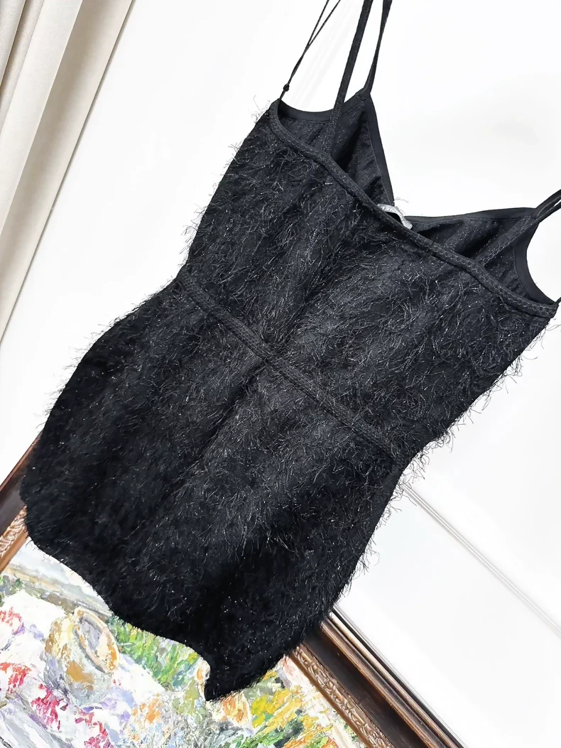 Chanel 21s black fringed feather dress - Image 4