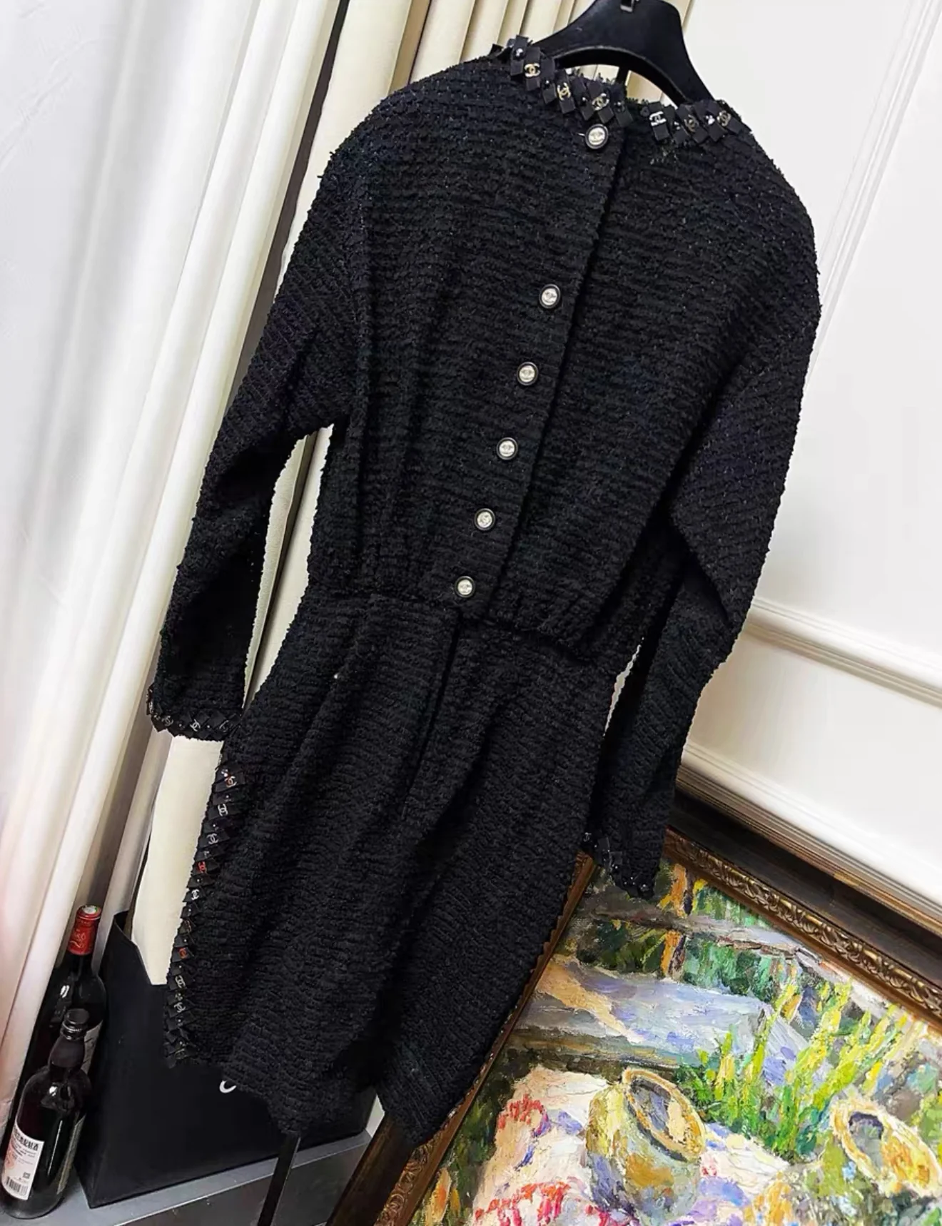 Chanel 21S black tweed dress - Image 2